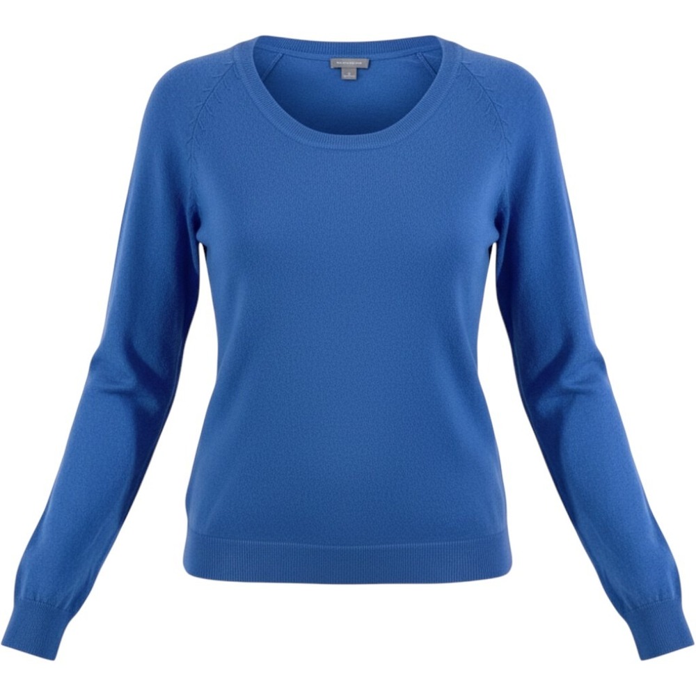 VTG Ann Taylor Bella Sweater Women M S Extra Fine Merino Lightweight Cornflower